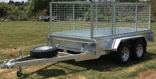 Load image into Gallery viewer, 10x5 TANDEM BRAKED CAGED TRAILER 2500kgs GVM