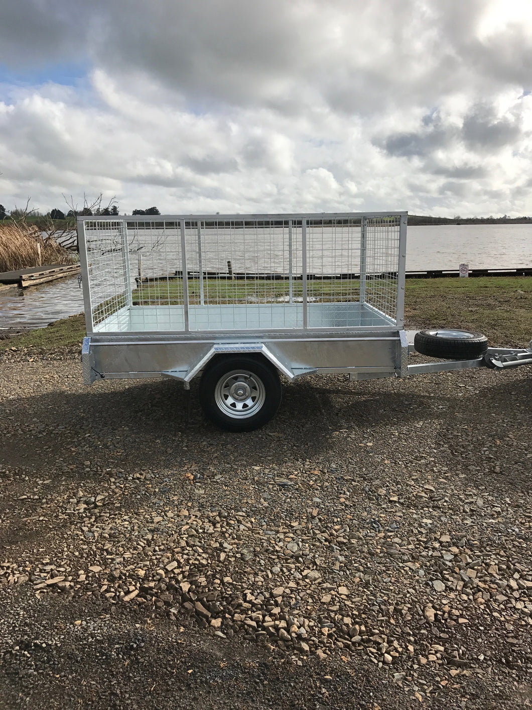 8x5 Single Axle 900mm High Caged Tilt Trailer - GIVE US A CALL